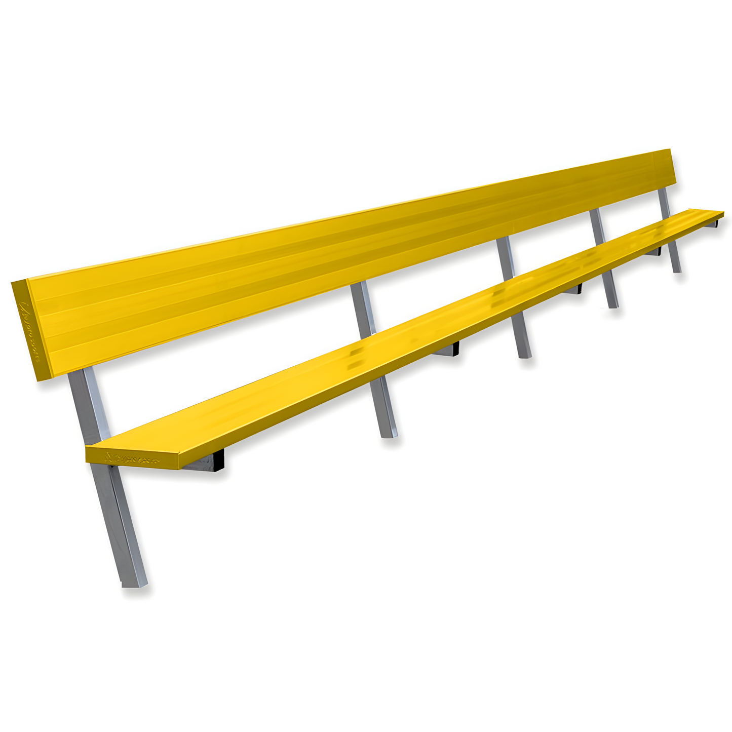 Jaypro Sports Outdoor Player Benches - In Ground - Aluminum Team Bench with Seat Back- 27', Powder Coated (PB-90PIPC)