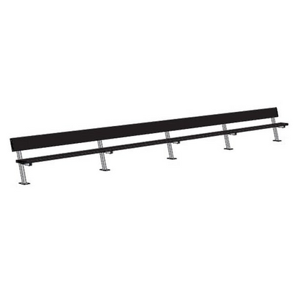 Jaypro Sports Outdoor Player Benches - Surface Mount - Aluminum Team Bench with Seat Back- 27', Powder Coated (PB-90SMPC)