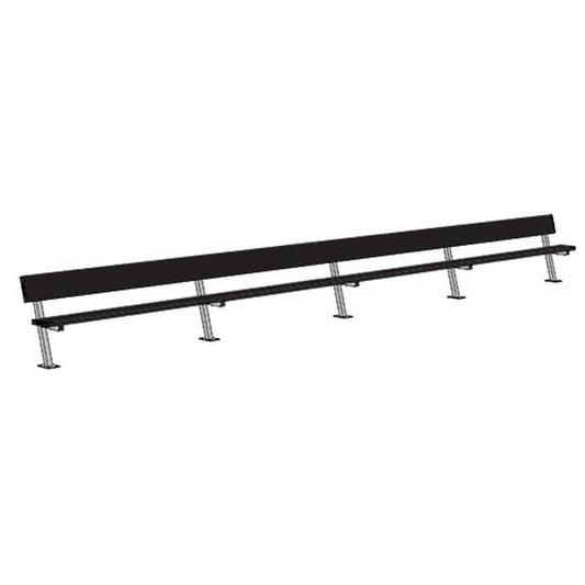 Jaypro Sports Outdoor Player Benches - Surface Mount - Aluminum Team Bench with Seat Back- 27', Powder Coated (PB-90SMPC)