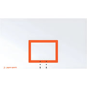 Jaypro outdoor basketball hoop with bright orange square target on white backboard