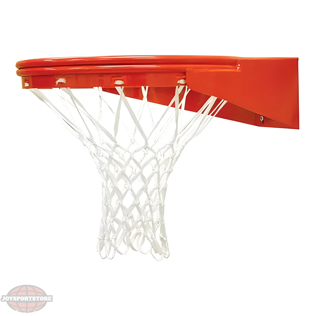 Jaypro outdoor basketball hoop with durable orange rim and white net for outdoor play