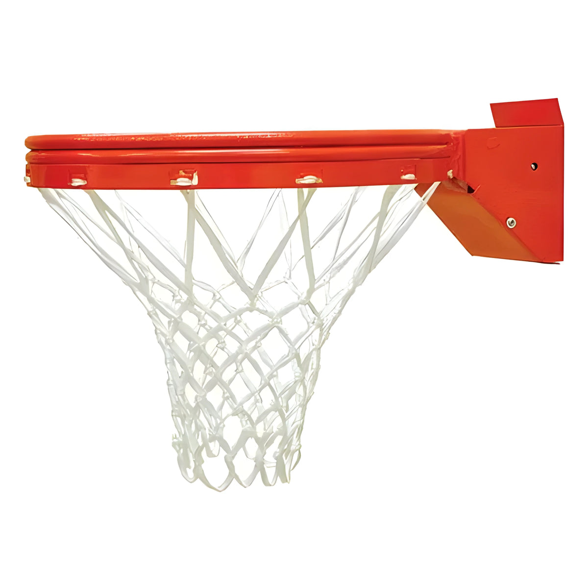 Jaypro sturdy orange metal basketball rim with white net for outdoor basketball hoop use