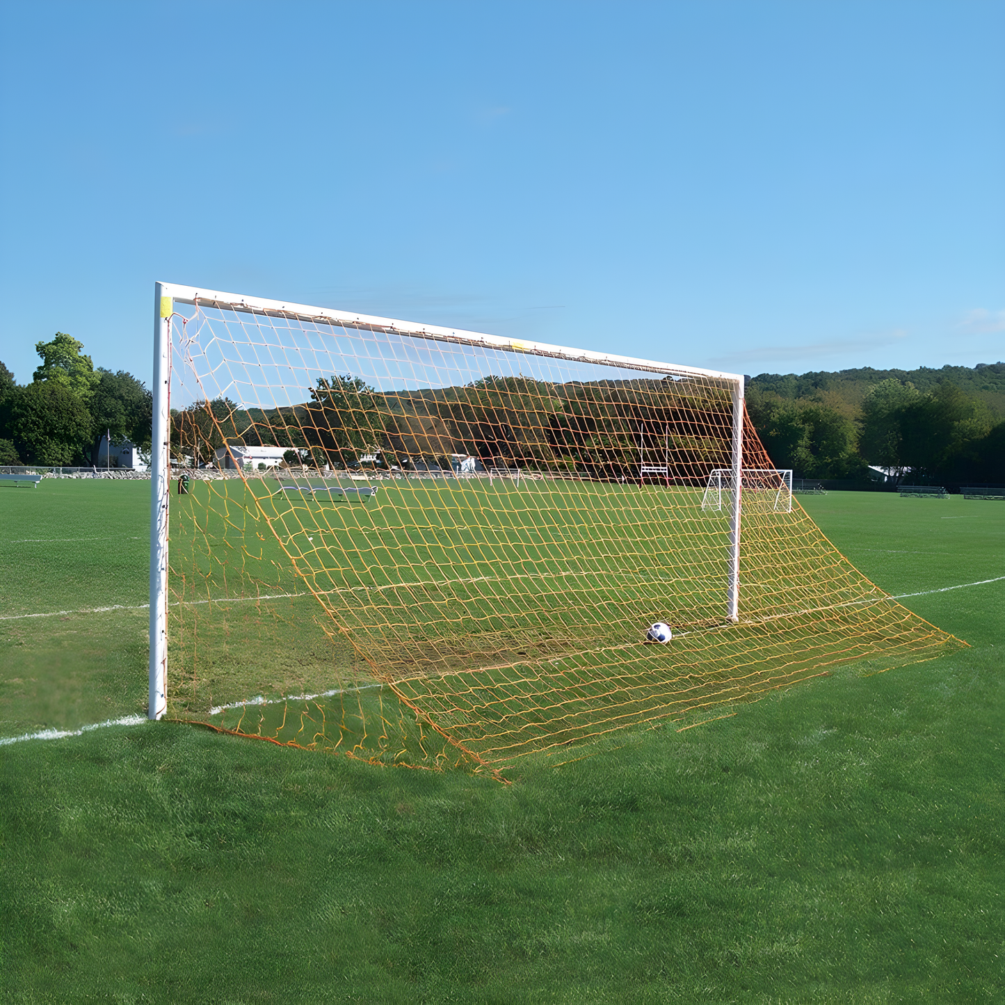 Jaypro Team Round Soccer Goals | Regulation Aluminum Match Goals with Rounded Frame Design (SGP-220)