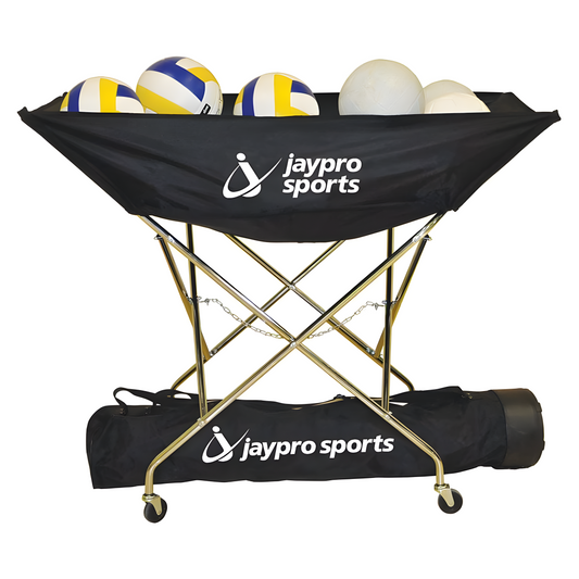 Jaypro Volleyball Hammock Drill Cart | Heavy-Duty, High-Capacity Ball Cart for Fast-Paced Drills (HSVBC24)