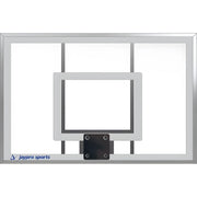 Jaypro clear backboard wall mount basketball hoop with silver frame and mounting bracket