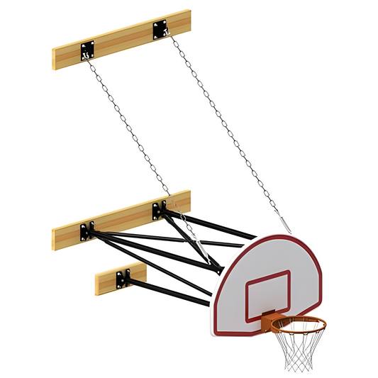 Jaypro Wall-Mounted Basketball Backstop – 3‑Point Fan Backboard | Clean Aesthetic & Pro-Level Performance