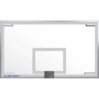 Jaypro Wall-Mounted Basketball Backstop – Stationary | Pro-Style Glass Backboard System for Gyms & Rec Facilities
