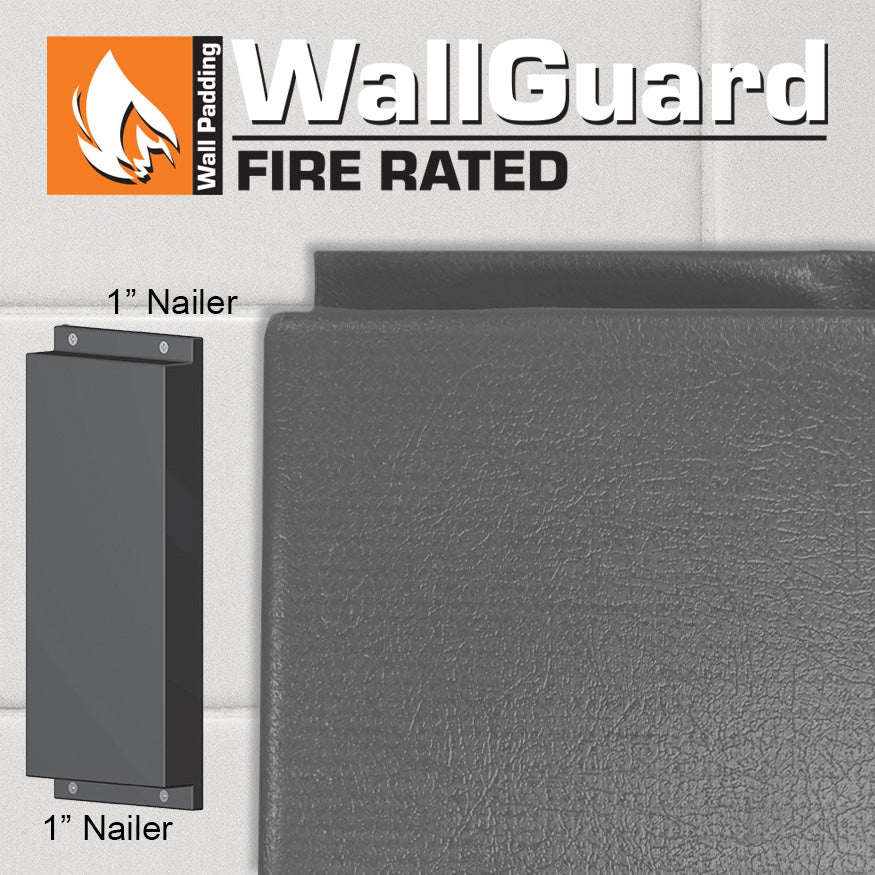 Jaypro Fire Rated Flat Safety Wall Padding - WallGuard  Fire Rated (2 ft. x 6 ft.) (1 in. Lip Top & Bottom) Jaypro