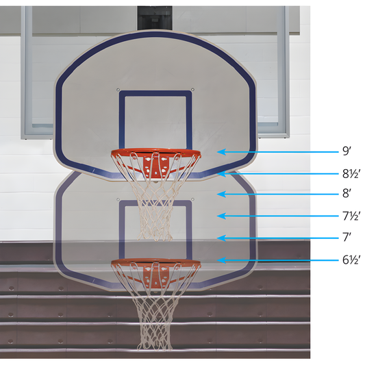 Jaypro Little Champ Easy Adjust Backboard Adapter Package | Converts 10' Systems to Youth Height (LC‑6) – Pair
