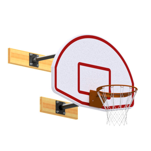 Jaypro Basketball Backstop - Wall-Mounted - Shooting Station - 3-Point Fan Backboard (6 in. - 2 ft. Wall Offset)