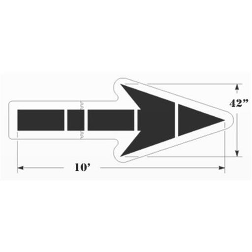 Newstripe Walmart Solid Straight Arrow stencil 10004351 layout, 10 ft x 42 in