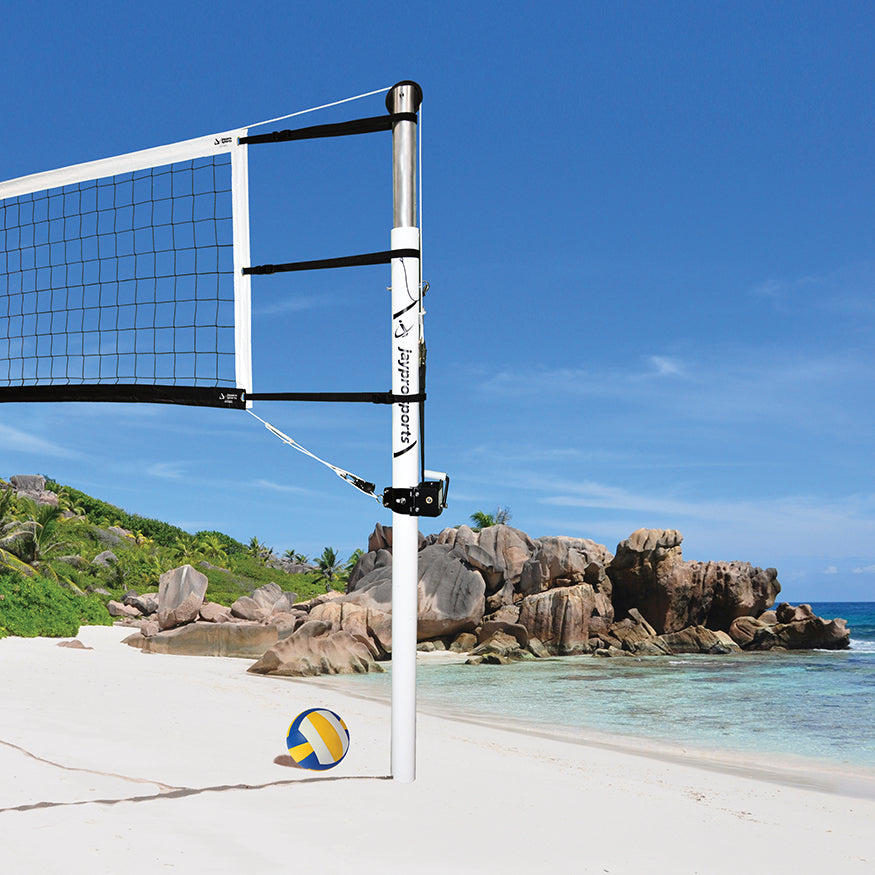 Jaypro Beach Volleyball System (3-1/2 in. Ground Sleeve) - NFHS, NCAA, USVBA Compliant Jaypro