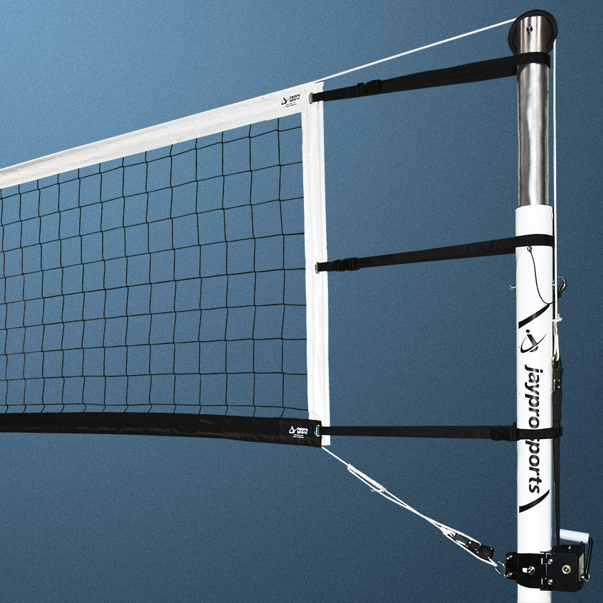 Jaypro Beach Volleyball Replacement Net (4 in. Sq. - #36 Nylon Netting) - Collegiate Beach Size (28 ft.L x 39 in.H) (Black) Jaypro