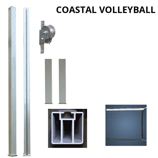 Jaypro Outdoor Volleyball System - Coastal Competition - (4 in.) (Square Post) Jaypro
