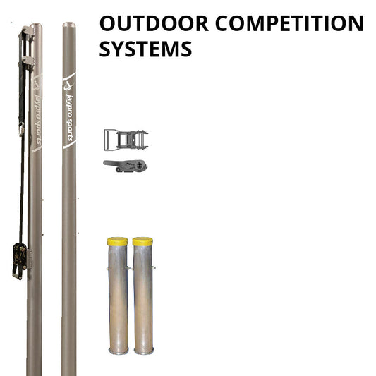 Jaypro Outdoor Competition Volleyball Uprights - (3-1/2 in.) (Round Pole) Jaypro