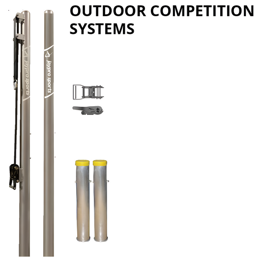 Jaypro Outdoor Volleyball Uprights – 3-1/2" Round Competition Poles | Heavy-Duty Net Support for Outdoor Play – OCV-900