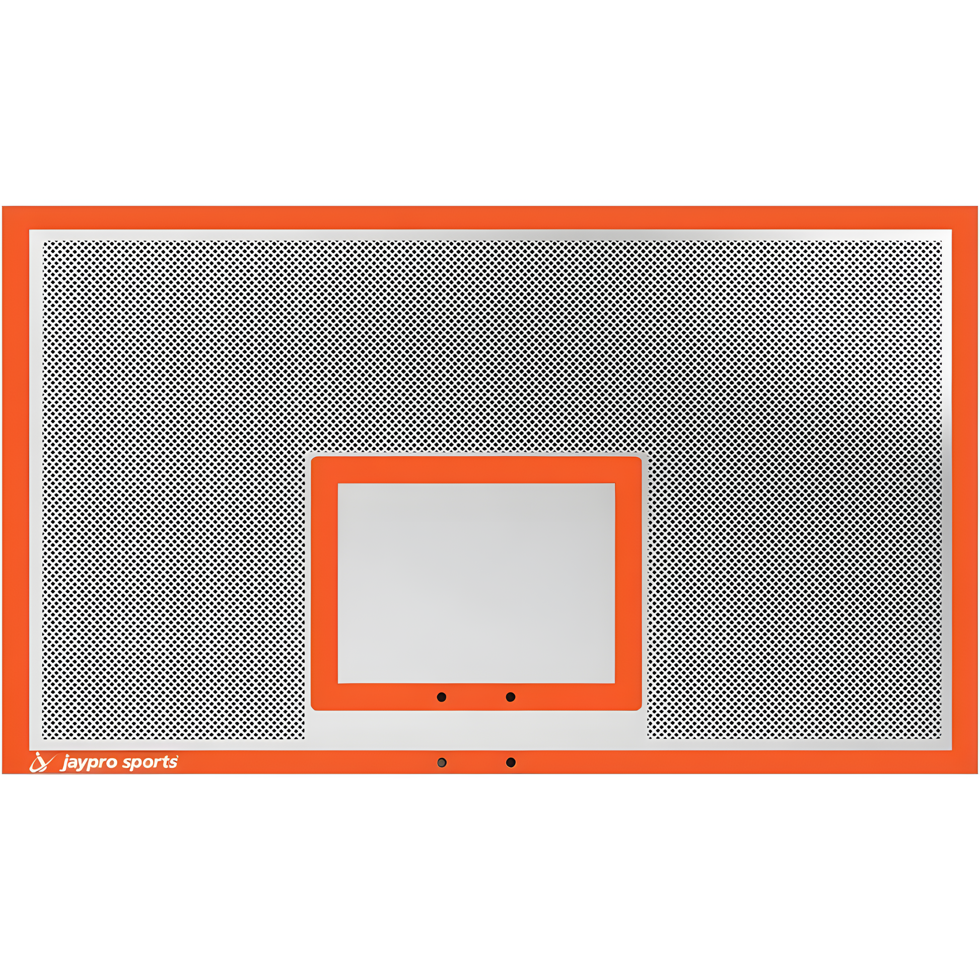 Jaypro outdoor basketball hoop backboard with orange frame and durable perforated metal design