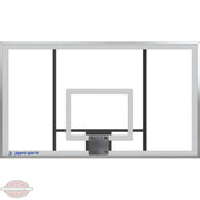 Jaypro outdoor basketball hoop with clear backboard and sturdy black support braces