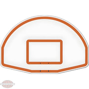 Jaypro white and orange outdoor basketball hoop backboard with rectangular target area