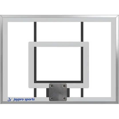 Jaypro outdoor basketball hoop with durable clear backboard and metal frame for sports use