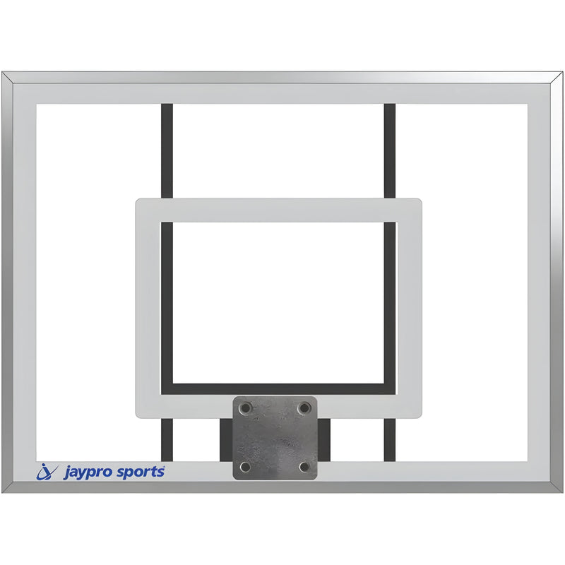 Jaypro outdoor basketball hoop with durable clear backboard and metal frame for sports use