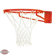 Jaypro orange basketball rim with white net for outdoor basketball hoop installation