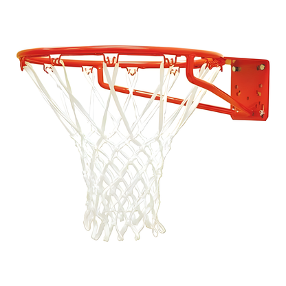 Jaypro orange basketball rim with white net for outdoor basketball hoop installation
