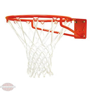 Jaypro outdoor basketball hoop with red rim and white net for durable outdoor play