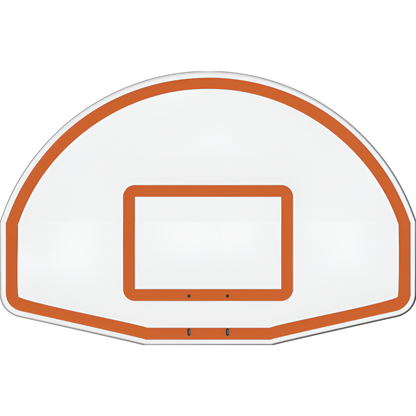 Jaypro white and orange outdoor basketball hoop backboard with mounting brackets
