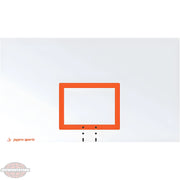 Jaypro sports outdoor basketball hoop with bright orange square target on white backboard