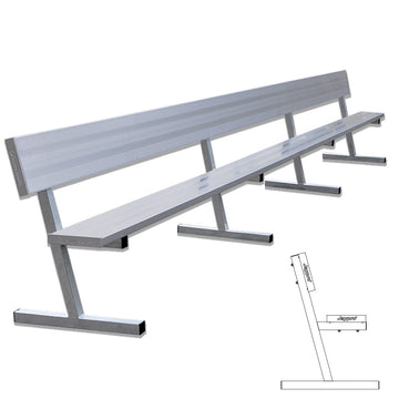 Jaypro Player Bench with Seat Back - 21 ft. - Portable