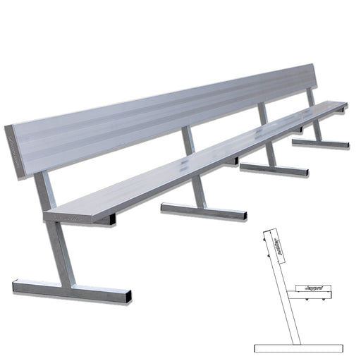 Jaypro Player Bench with Seat Back - 21 ft. - Portable Jaypro