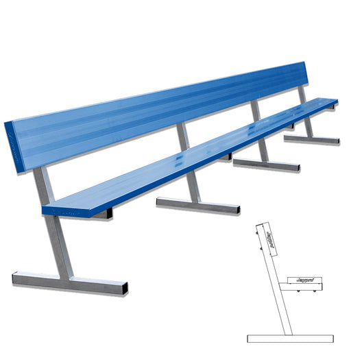 Jaypro Player Bench with Seat Back - 21 ft. - Portable  (Powder Coated) Jaypro