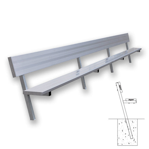 Jaypro Player Bench with Seat Back - 21 ft. - In-Ground Jaypro