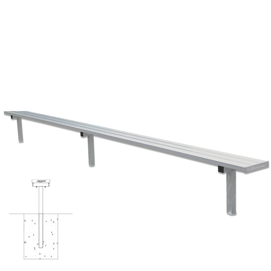 Jaypro Player Bench - 15 ft. - In-Ground Jaypro
