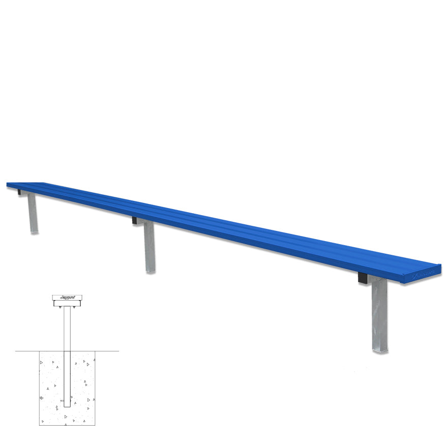 Jaypro Player Bench - 15 ft. - In-Ground  (Powder Coated) Jaypro
