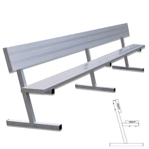 Jaypro Player Bench with Seat Back - 15 ft. - Portable Jaypro
