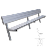 Jaypro Player Bench with Seat Back - 15 ft. - In-Ground Jaypro