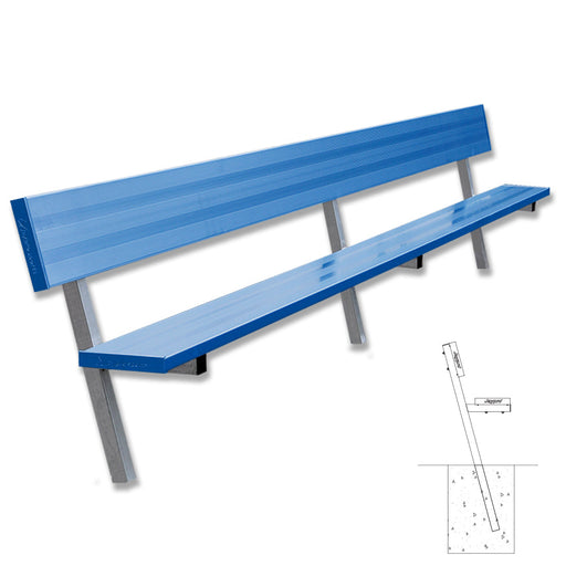 Jaypro Player Bench with Seat Back - 15 ft. - In-Ground  (Powder Coated) Jaypro
