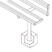 Jaypro Player Bench - 21 ft. - In-Ground  (Powder Coated) Jaypro