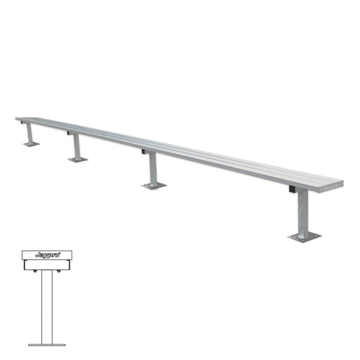 Jaypro Player Bench - 21 ft. - Surface Mount Jaypro