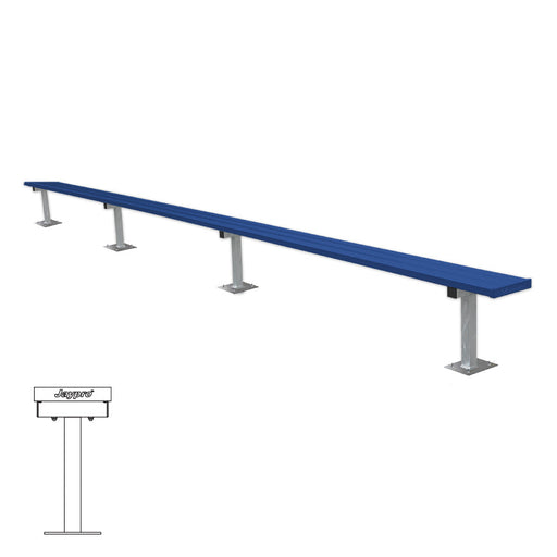 Jaypro Player Bench - 21 ft. - Surface Mount  (Powder Coated) Jaypro