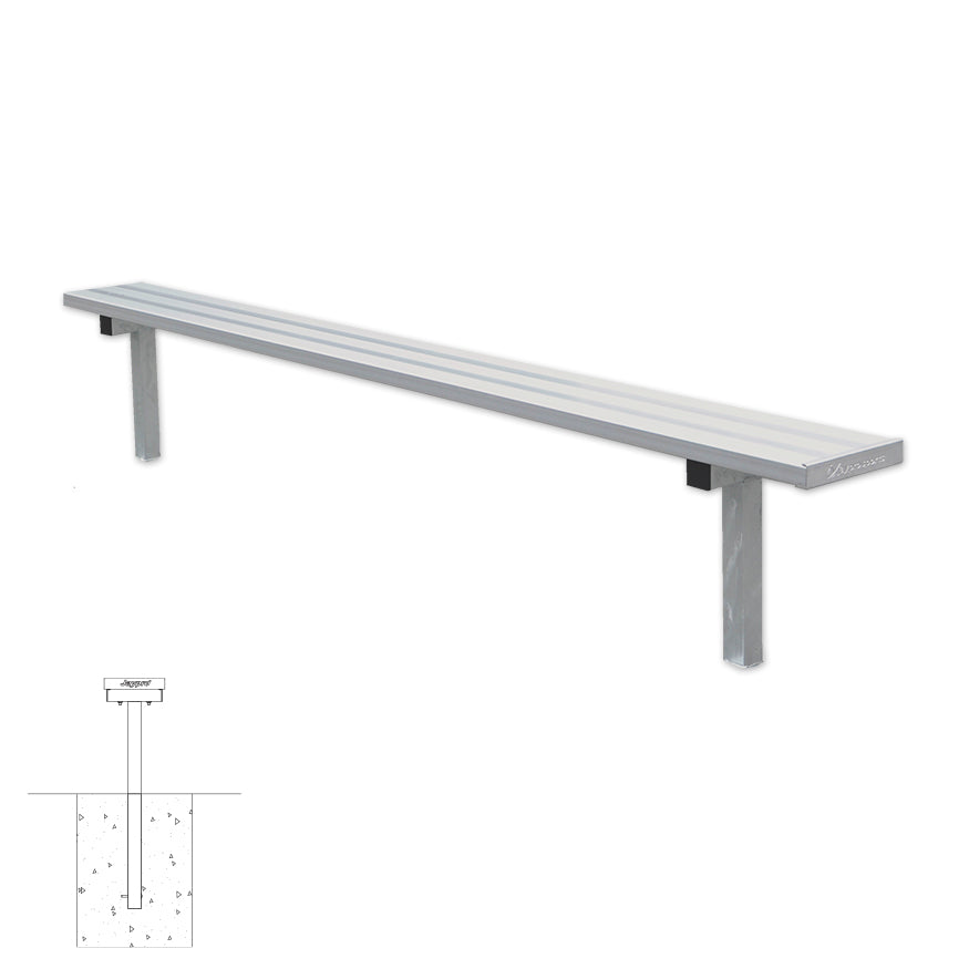 Jaypro Player Bench - 7-1/2 ft. - In-Ground Jaypro