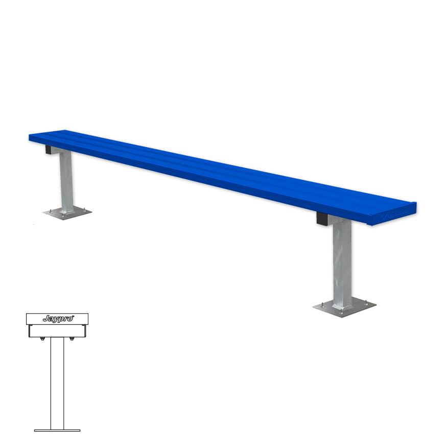 Jaypro Player Bench - 7-1/2 ft. - Surface Mount  (Powder Coated) Jaypro
