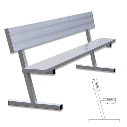Jaypro Player Bench with Seat Back - 7-1/2 ft. - Portable Jaypro