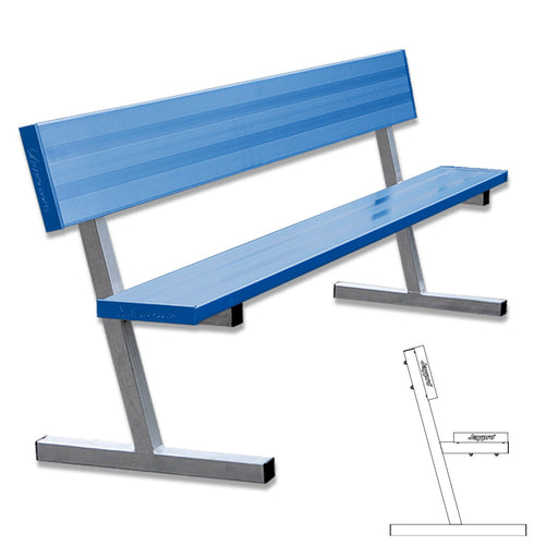 Jaypro Player Bench with Seat Back - 7-1/2 ft. - Portable  (Powder Coated) Jaypro