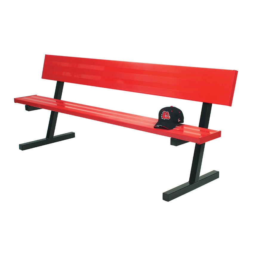 Jaypro Player Bench with Seat Back - 7-1/2 ft. - Portable  (Powder Coated) Jaypro