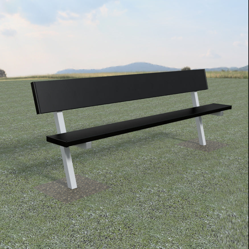 Jaypro Player Bench with Seat Back - 7-1/2 ft. - In-Ground  (Powder Coated) Jaypro