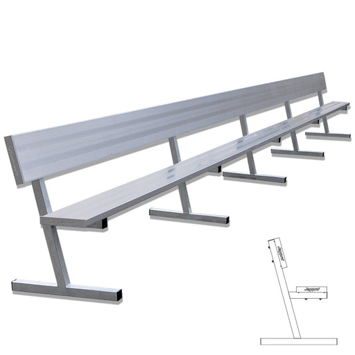 Jaypro Player Bench with Seat Back - 27 ft. - Portable Jaypro