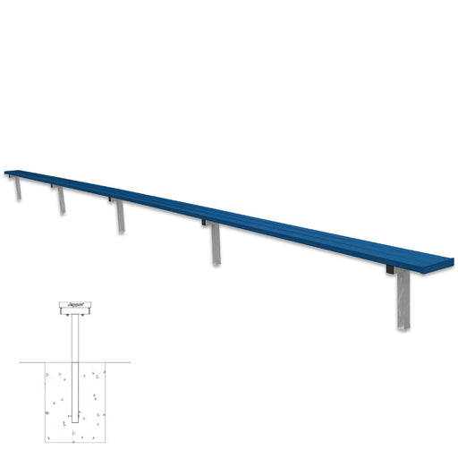 Jaypro Player Bench - 27 ft. - In-Ground  (Powder Coated) Jaypro